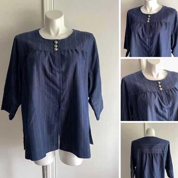 Denim Blue Top, Size 3X, Maggie & Max - Picture 1 of 9
